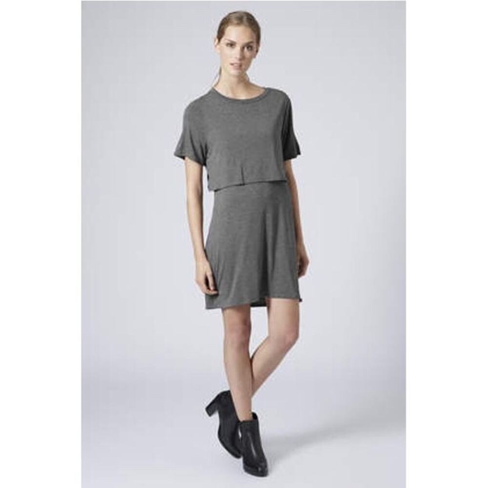 Topshop Flutter Layered Keyhole Back Tee Shirt Dr… - image 8